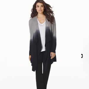 Barefoot Dreams Chic Lite Calypso Wrap Cardigan Pewter And Midnight Size S/M